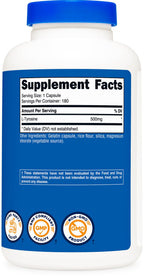 Nutricost L-Tyrosine 500mg, 180 Capsules (3 Bottles)