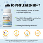 Puregen Labs Ferrous Sulfate 325 mg (65 mg Elemental Iron) High Potency Iron Supplement | No Artificial Color Additives - 600 Tablets