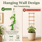 Wooden Ladder Plant Trellis for Climbing Plants – 6ft Extra Tall Indoor & Outdoor Hanging Wall Wooden Trellis Garden Plant Support, Easy to Install for Vines, Ivy, Pothos, Potted Plants