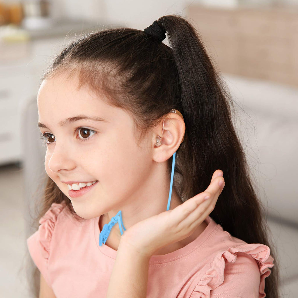 BBTO 4 Pcs Hearing Aid Clips Adjustable Lanyard Holder Anti-loss Portable Protector Rope for Seniors Adults