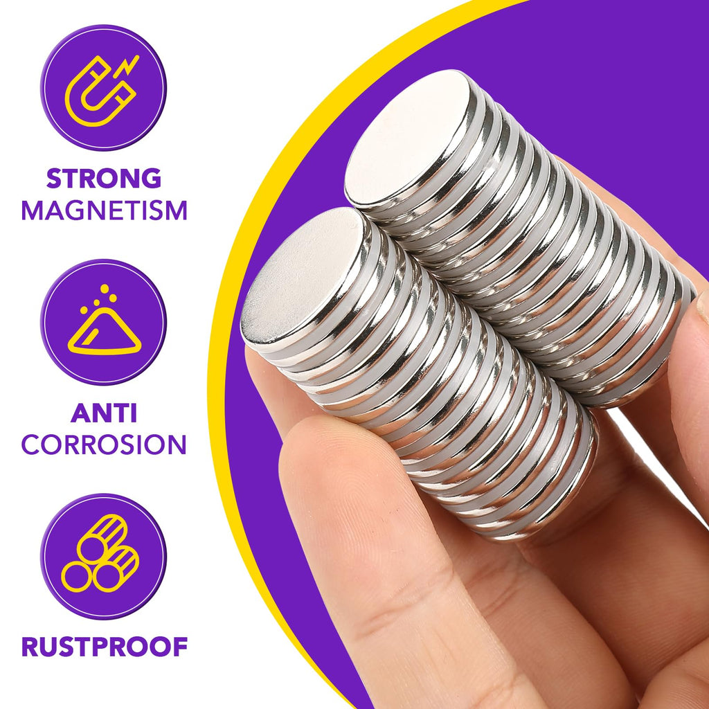 MIKEDE 6 Pack Strong Neodymium Magnets, Strong Magnet, Silver, 20 x 2mm