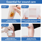 Niceful Silicone Super Absorbent Wound Dressing - 4"×8" Large Absorbant Bandages with Adhesive Borders, FSA HSA Eligible, Wound Care Dressings for Bed Sores Leg Ulcers
