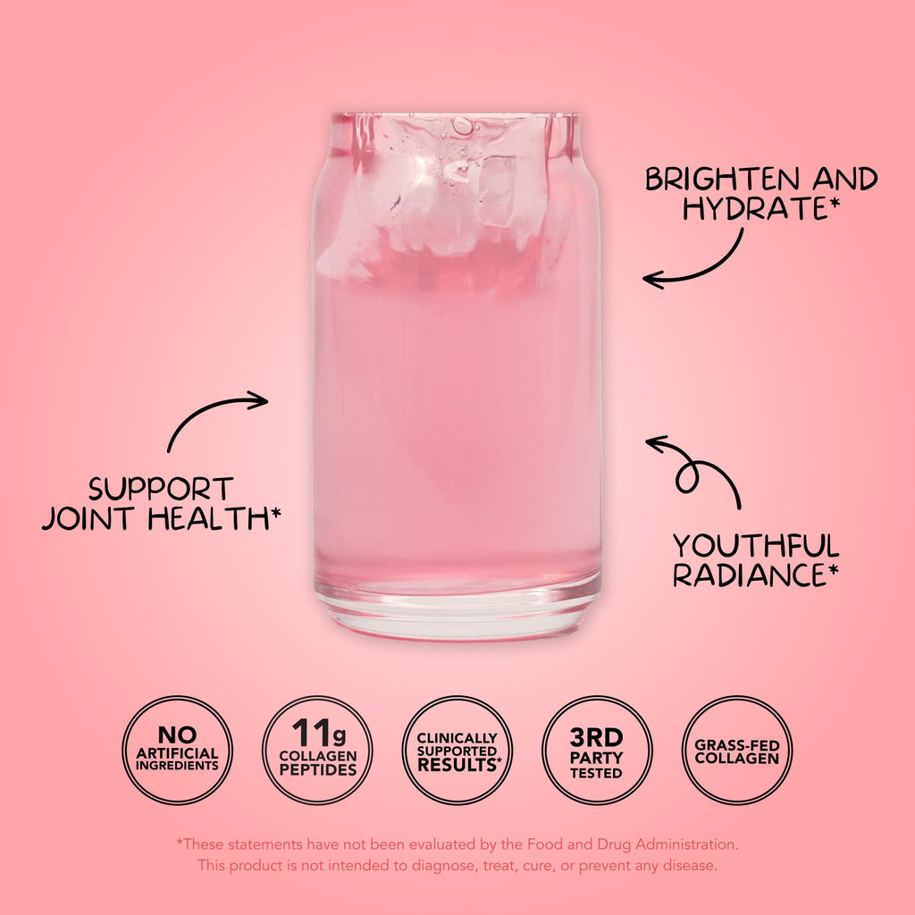 Clean Simple Eats Collagen Powder + Beauty Blend, Strawberry Colada, Hydrolyzed Collagen Peptides from Grass Fed Bovine & Chicken, Hyaluronic Acid for Hair, Skin, Nail & Joint Support, 30 Servings
