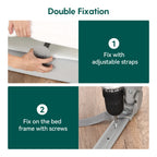 BABELIO Toddler Bed Rails, Guardian 39"-51" Extendable Guard for Toddlers, Kids & Elderly Adults, 22.5" Tall Baby Side Rails Crib Twin/Queen/Full/King Size, CPSIA Certified (Gray)