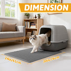 Pieviev Litter Box Mat, Double-Layer Urineproof Design, 30" x 24" Gray