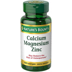 Nature's Bounty Calcium Magnesium & Zinc Caplets, Immune & Bone Health, Daily Supplement, 1000mg Calcium, 400mg Magnesium, 600 IU Vitamin D, Gluten Free, 100 Caplets