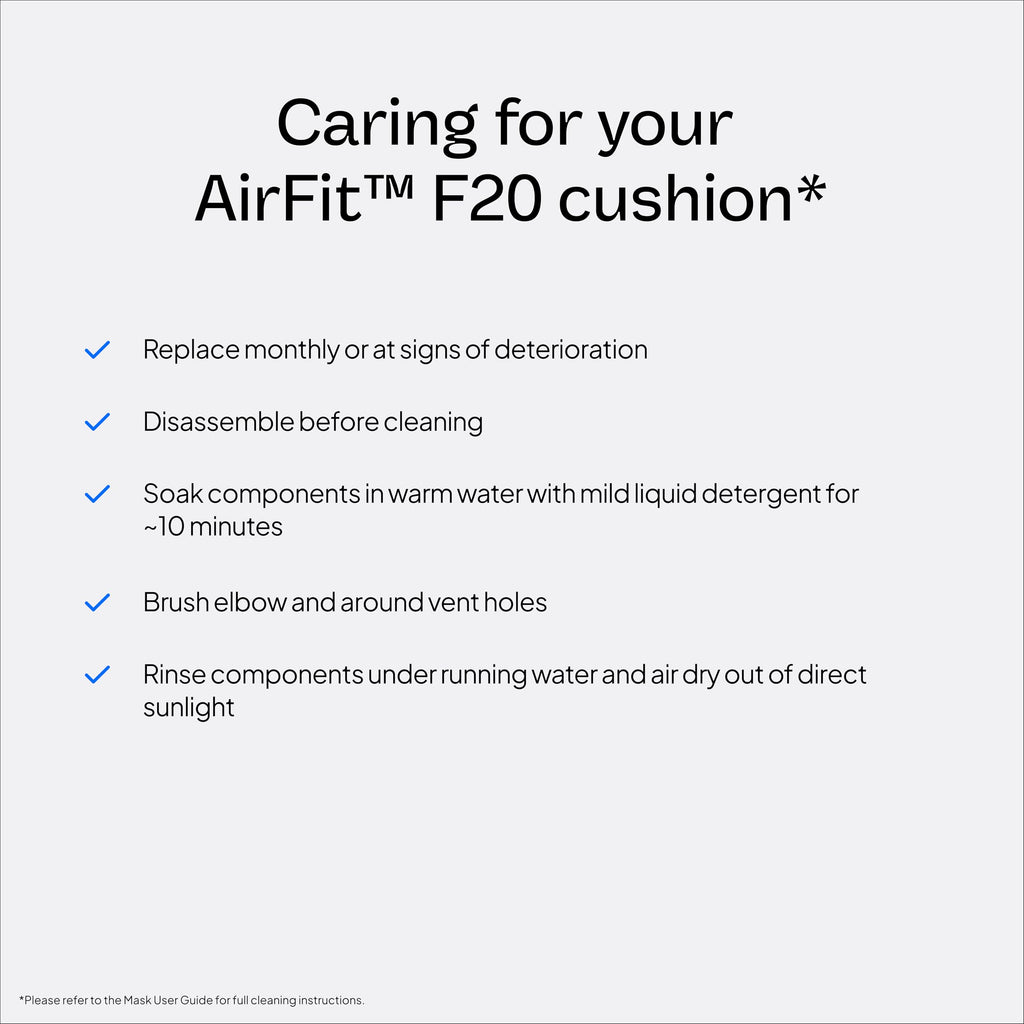 Resmed AirFit F20 Cushion - Full-Face CPAP Mask Cushion Replacement - CPAP Accessories - Medium