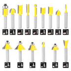 KOWOOD Router Bits Set of 15 Pieces 1/4 Inch Woodwork Tools for Beginners