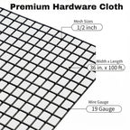 Salmut Black Hardware Cloth 1/2 in. x 3 ft. x 100 ft. 19-Gauge, Vinyl Coated Chicken Wire Mesh Roll, Welded Wire Fencing, Garden Fencing, Chicken Wire Fence