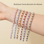 ETERMBOL Birthstone Tennis Bracelets for Women Alexandrite Bracelets for Women White Gold Bracelets June Birthstone 925 Sterling Silver Adjustable Chain 6-9 Inchs Jewelry Anniversary Birthday Gifts for Women Mom Wife Her