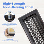 Howeall 4x12 Inches 2 Pack Heavy Duty Walkable Floor Register - Easy Adjust Air Supply Lever Decorative Floor Vent Covers - Boston Design Vent Covers for Home - Oil Rubbed Bronze