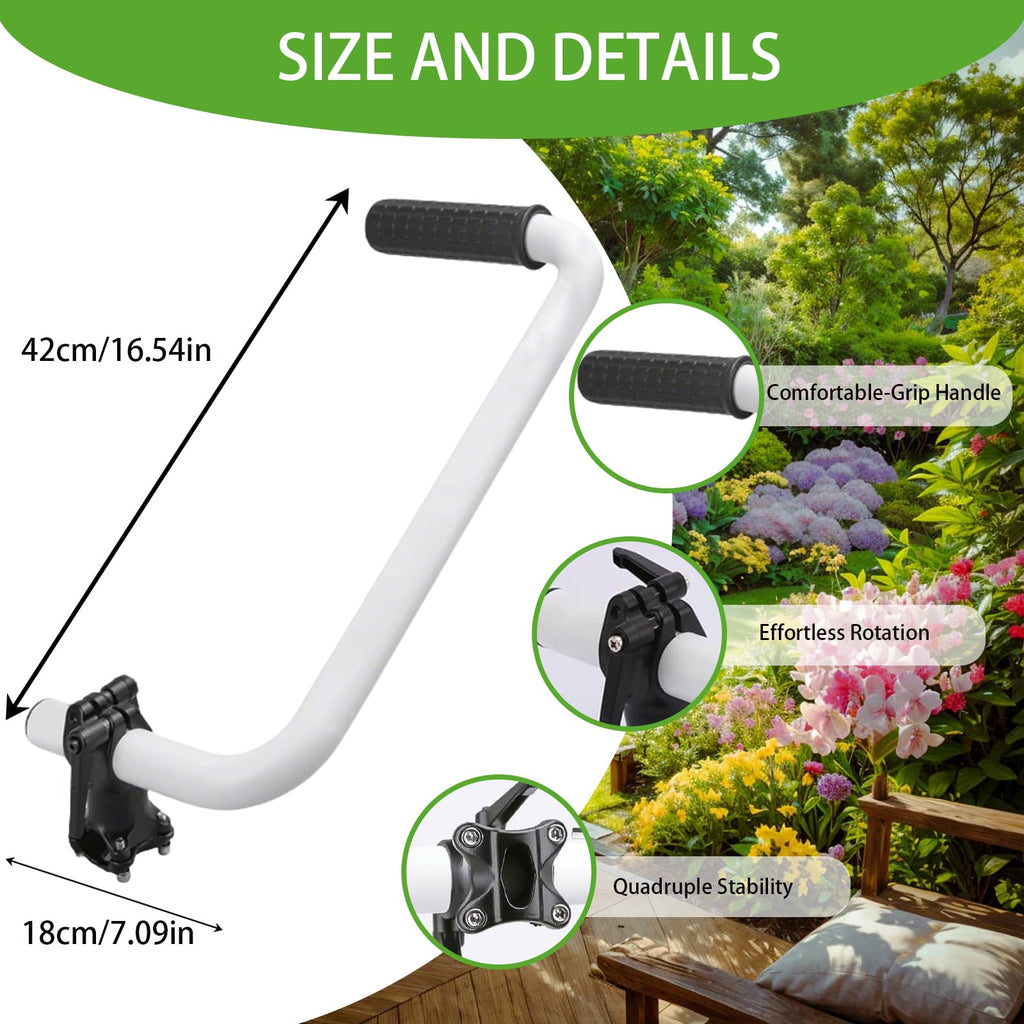 Yeoman Handle, Yeoman Weedeater Handle Extension with Bracket Clamp, Ergonomic Trimmer Grip for Lawn Care, Landscaping, Yard Trimming (Silver)