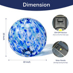 Lily's Home Gazing Ball - 10" Glass Globe with Solar Powered Lights - Outdoor Solar Lights for Yard & Patio - Garden Decor - Automatic On/Off Photosensitive Switch - Battery Included - Blue