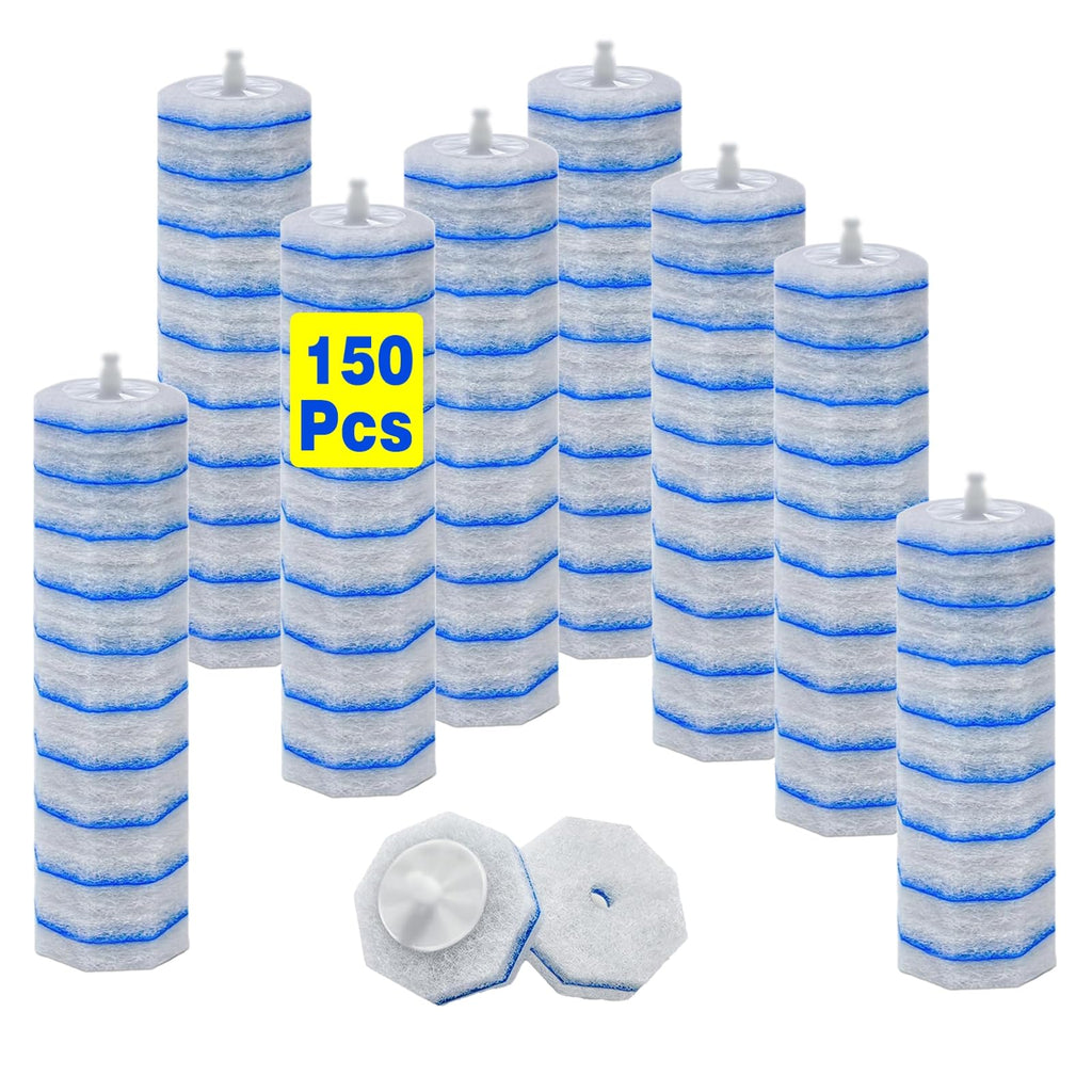 2X Cleaning Power Upgrade Formula Toilet Wand Refills, Fits for Clorox Wand,150 Count Disposable Toilet Bowl Wand Refills - No Falling Apart, Fits Most Brand Toilet Brushes for Bathroom Cleaning