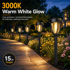 DERAYSION 12 Pack Solar Lights Outdoor, Solar Pathway Lights Auto On/Off Waterproof Garden Landscape Lighting for Path, Yard, Walkway, Driveway Decor