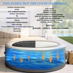 Inflatable Hot Tub Cover Round Replacement, Fit Saluspa Coleman Intex Spa Cover, Insulated Energy-Saving Weatherproof Lid, Unique Design Flexible Adjust Pool Cover Size-Life Time Support