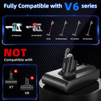 V6 Battery Replacement, 21.6V 6000mAh Batteria Compatible with SV03 SV04 SV05 SV06 SV07 SV09 VTC4 DC58 DC59 DC61 DC62 DC72 DC74 V6 Animal/Absolute/Motorhead/Trigger/Fluffy Series Handheld Vacuums