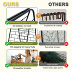 50"x17" A-Frame Cucumber Trellis for Raised Bed, Heavy Duty All-Metal Support for Climbing Plants, Cucumbers, Tomatoes & Beans, Easy Assembly, with Bonus Shears & Accessories, 1 Pack, Black, YOBAZAN