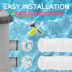 1.25" x 3ft Pool Hose for Above Ground Pools, 1-1/4" Flexible Pool Skimmer Hose Replacement Compatible with Intex, Coleman, Summer Waves, XtremepowerUS, Bestway, Sand Filter Pumps (White, 2 Pack)
