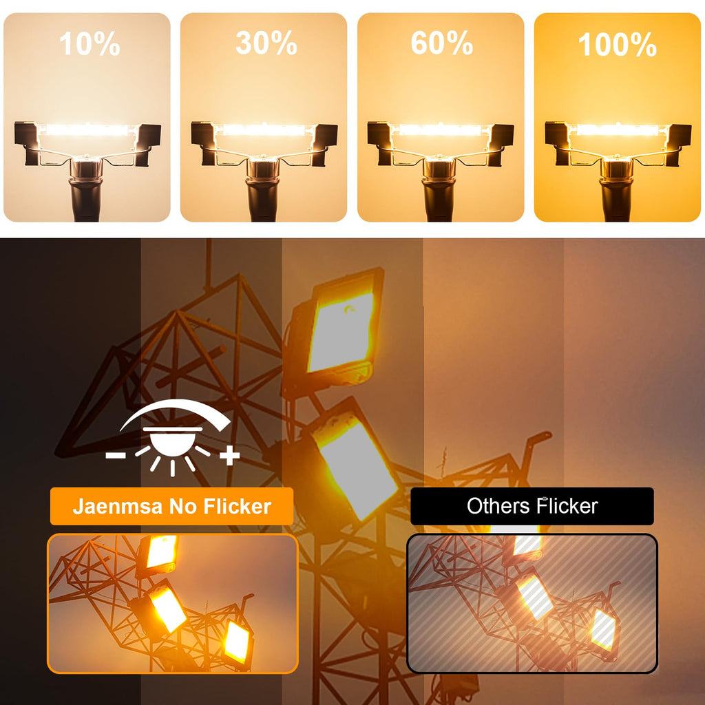 Jaenmsa R7S Halogen Light Bulbs 100W 120V, J78mm Type T3 Bulbs 100 watt, 3 inch Halogen Double End Bulbs for Work/Security/Landscape Light Bulbs Dimmable