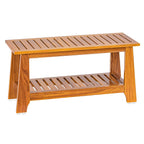 NNN 24" Commercial Teak Shower Bench - 8 Non-Slip Leveling Feet & 350 lbs Capacity | Rock-Solid Stability for Seniors & Spa Safety | Waterproof Design for Saunas/Outdoor Pools (Patented)