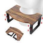 Toilet Stool Foldable,7,8,9 in Adjustable Height,Acacia Wood Poop Stool for Potty Training,Squat Potty for Adults,Squatting Position Helps Improves Bowel Health&Relieves Constipation (Patent Pending)