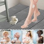 30 Pack Drainage Interlocking Tiles, 12"x12" Modular Interlocking Floor Tiles with 1 Pc Plastic Hammer Non Slip Rubber Floor mat with Holes for Pool Bathroom Deck Kitchen Patio (30, Black)
