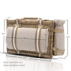 31Pcs Picnic Basket Set for 4 with Insulated Liner and Waterproof Blanket Wine Pouch, Large Wicker Picnic Hamper for Camping,Outdoor,Valentine Birthday Christmas for Couples