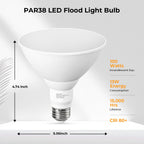 GvvooHome PAR38 Outdoor Flood Light Bulbs, LED Flood Light Bulb Warm White 2700K, 100W Equivalent, 1050LM, Dimmable E26 Base for Porch Garage Yard, 1 Pack