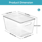 Vtopmart 6 Pack Clear Stackable Storage Bins with Lids, Large Plastic Containers with Handle for Pantry Organization and Storage,Perfect for Kitchen, Fridge, Cabinet, Bathroom Organizer
