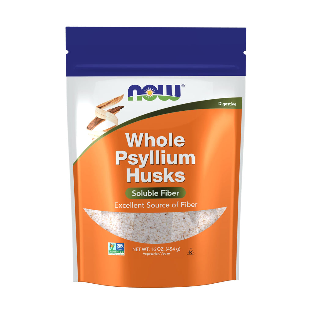 NOW Foods Supplements, Whole Psyllium Husks, Non-GMO Project Verified, Soluble Fiber, 24-Ounce (Pack of 6)