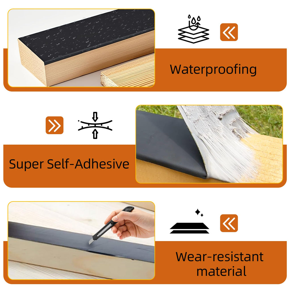 JOAPRIL 8pack Joist Tape 2" x 50' Butyl Joist Tape for decking, Self Adhesive Deck Tape for Hardwood for Top of Joists, Rim Joists, Under Joists and Beams -New Package