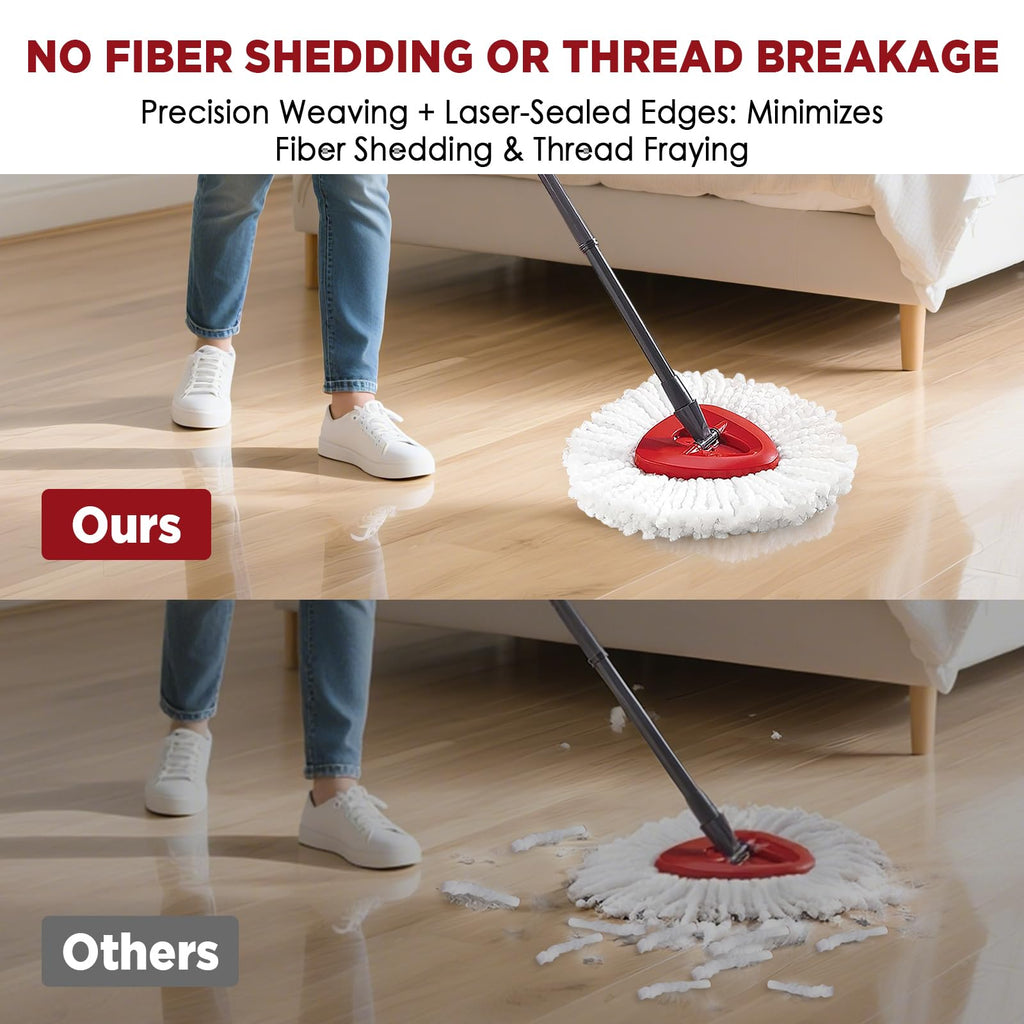 Mop Head Replacement for O-Cedar Easy Wring 1-Tank System，Exovyn Spin Mophead Replacements，Microfiber 12 Pack 360° Swivel Mop Refills，Deep Clean,Easy Cleaning，Machine Washable and Easy to Replace