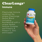 RidgeCrest Herbals ClearLungs Immune, Lung Support Supplement with Elderberry, Zinc, Vitamin C, Vitamin A, Olive Leaf, Mullein, Lung Wellness Formula for Respiratory Health (60 Vegan Caps, 30 Serv)