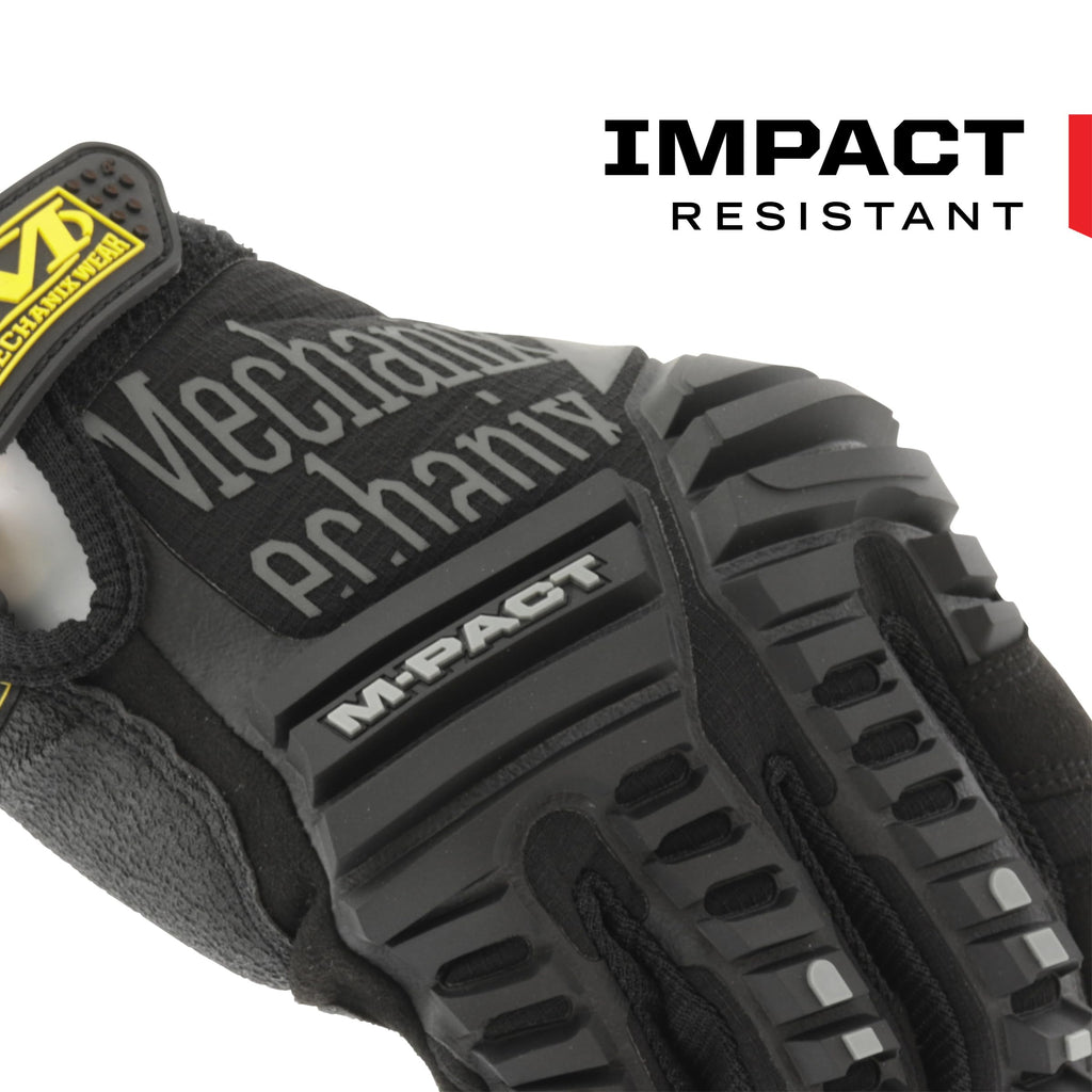 Mechanix Wear M-Pact Impact Resistant Work Gloves - Durable Safety Gloves for Men - Touchscreen Capable - Machine Washable - Breathable - Large - Black