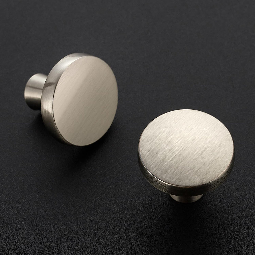 Ravinte 15 Pack Solid Single Hole Kitchen Round Cabinet Knobs Brushed Nickel Pulls Drawer Knobs Kitchen Cabinet Hardware Handles