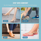 Fit Geno Arch Support for Plantar Fasciitis Pain Relief - Upgraded Non-Slip barefoot arch support for women - Adjustable Compression brace w/Gel Pads for Flat Feet High & Fallen Arch, Nude