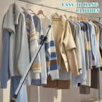 Greeily Clothes Hanger Reaching Hook Telescopic Adjustment clothes hook pole Light and can Extend from 37" to 65" with 4.7 "Hook and Sponge Handle.