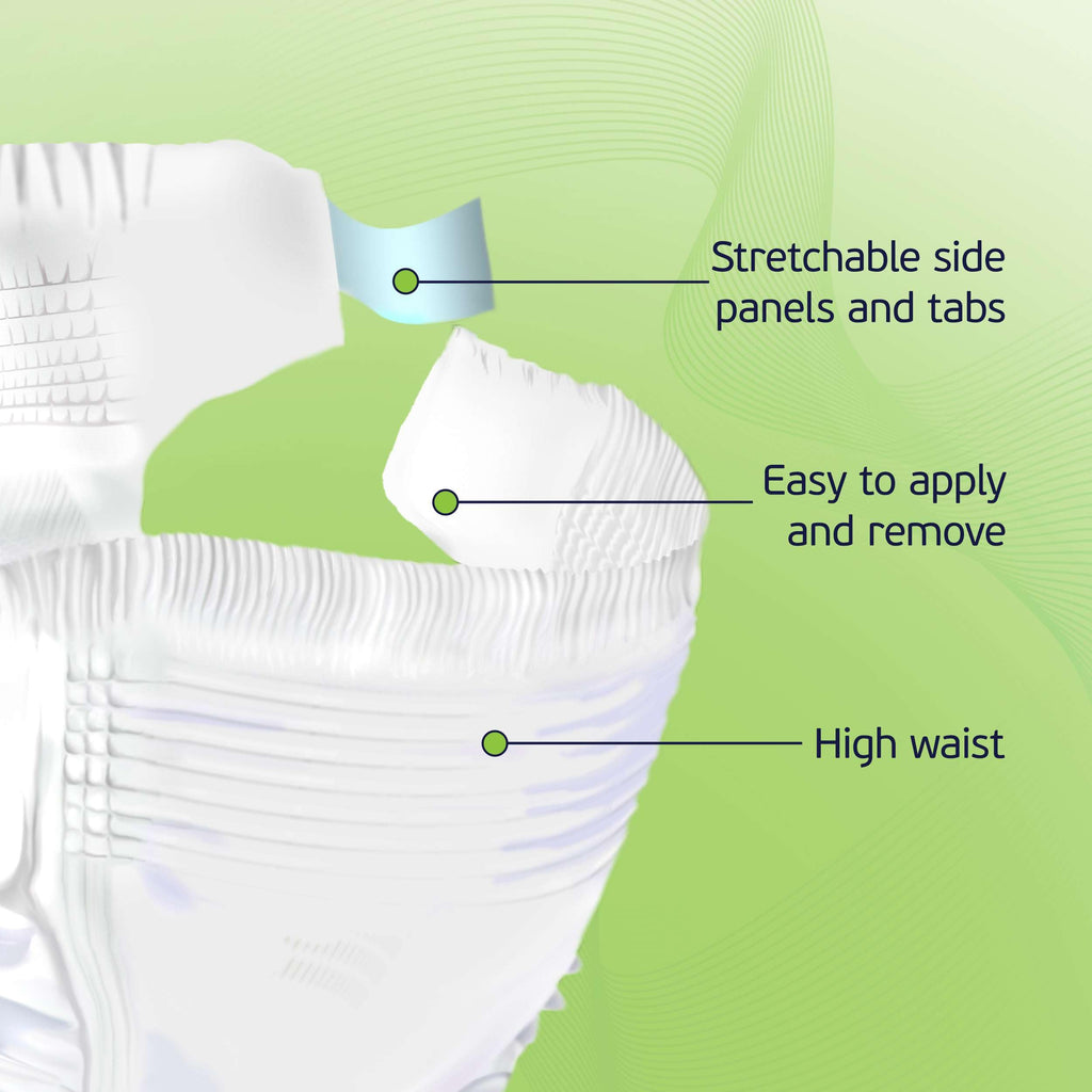 4-5xl Adult Diapers for Women and Men - 8 Bariatric Disposable Briefs with Tabs and Stretchable Side Panels - 100% Breathable with Maximum Absorbency