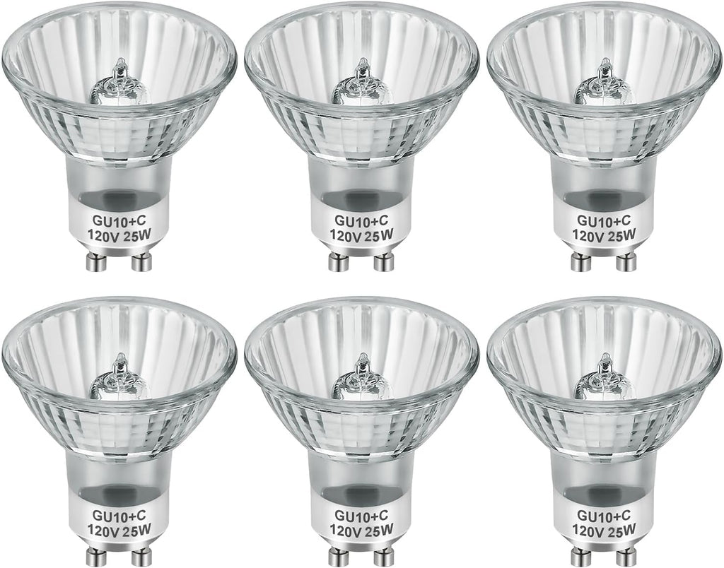 SerBion GU10 25 Watt Halogen Light Bulbs for Lava Lamp and Wax Warmer, 120V Dimmable, 6-Pack
