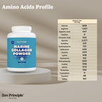 Zen Principle Marine Collagen Peptides Powder 3lb. Wild-Caught Fish, Non-GMO. Supports Healthy Skin, Hair, Joints, and Bones. Hydrolyzed Type 1 & 3 Protein. Amino Acids, Unflavored, Easy to Mix.