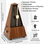 Tempi Tempi Metronome for Musicians (Plastic Mahogany Grain Veneer) ., E-Book, 2 Months Free Music Lessons