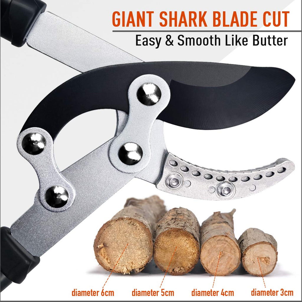 Jardineer Ratchet Anvil Loppers, Heavy Duty Tree Branch Cutters with 2" Cutting Capacity, Labor-Saving Garden Loppers with Additional SK5 Spare Blade for Yard, Orchard & Thick Shrub Trimming