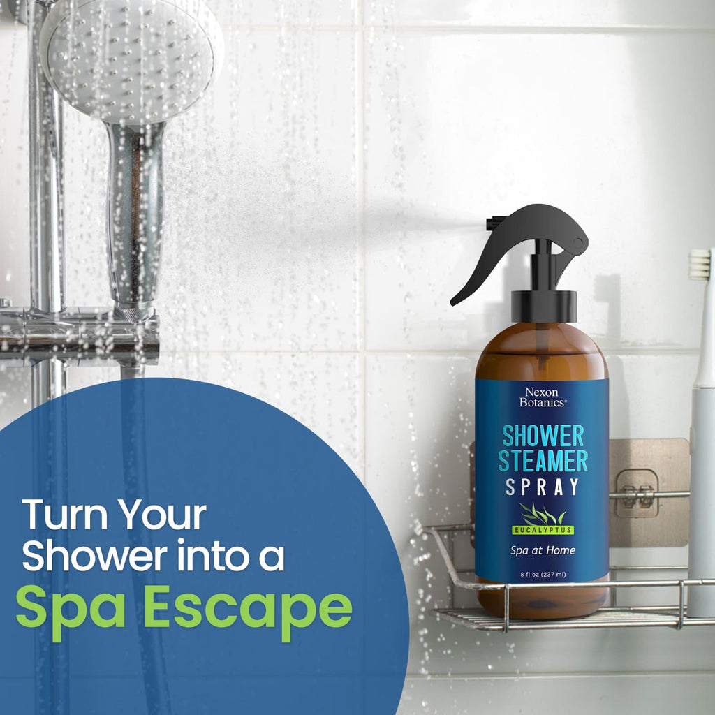 Eucalyptus Shower Spray – Aromatherapy Mist for Steam Showers & Sauna, 8 fl oz – Essential Oil Room & Bathroom Freshener - Nexon Botanics
