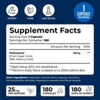 We Like Vitamins Policosanol 25mg - 180 Capsules - Policosanol Supplement Made from Natural Sugar Cane - Non-GMO and Gluten-Free