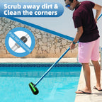 KGC 20" Wide Pool Brush Head, Heavy Duty Pool Scrub Brush with 12-Rows Soft Bristles, Inground/Above Ground Pool with Curved Ends, Clean Pool Wall, Floor, Step, Corner Faster, Safe for Vinyl Liner