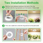RWNTAO 3.54" Ceiling Grow Light for Indoor Plants, Warm&White Full Spectrum Plant Light, Growing Lamp with 6/12/16H Auto Timing, 10 Dimmable Brightness Levels for Small Plants, 3Head