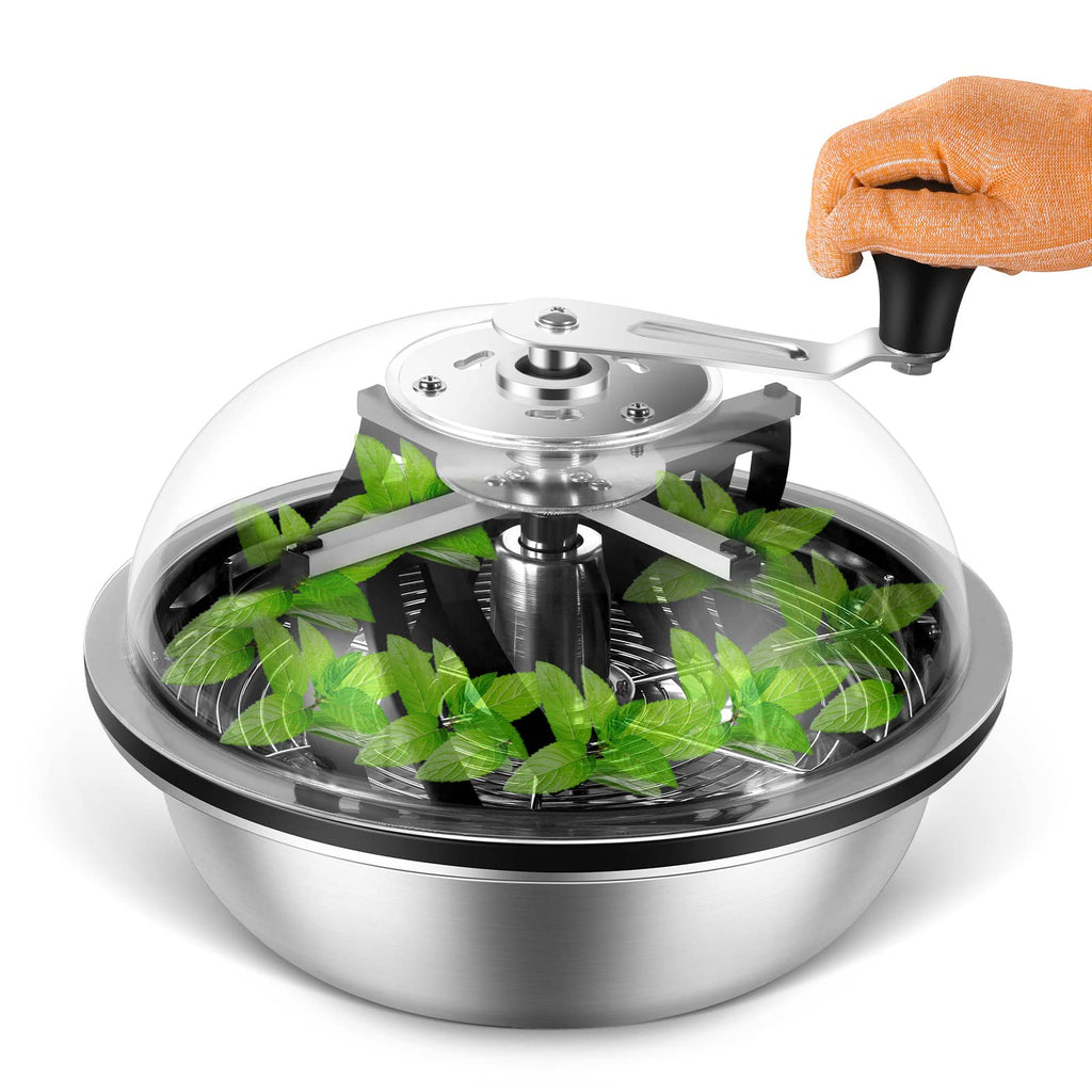 MELONFARM 13 inch Leaf Bowl Trimmer, Bowl Trimmer with Switchable Stainless Steel Blades & Clear Visibility Dome, Hand Twist Spin Cutting Bud Trimmer for Buds, Flowers, Hydroponics Plants