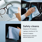 Elite Screens Microfiber Cleaning Cloth - 12" x 12", Blue, 8-Pack - Oversized for Lens Coverage & Glasses Wipes - Scratch-Free Electronic Cleaning Cloth for Screens