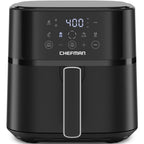 Chefman Air Fryer – 6 QT Compact Airfryer for Quick & Easy Meals in Minutes, Features Hi-Fry Technology for Extra Crisp, Touchscreen Controls with 4 Presets, Nonstick & Dishwasher Safe Basket - Black